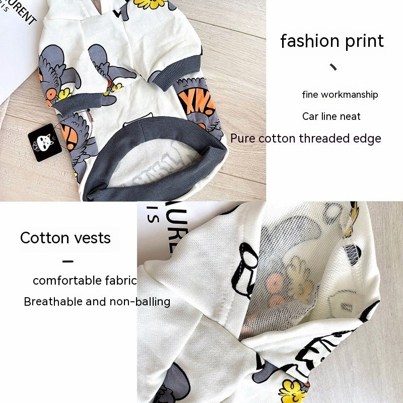 Spring And Autumn Pet Sweater Casual Clothing Graffiti Jacket