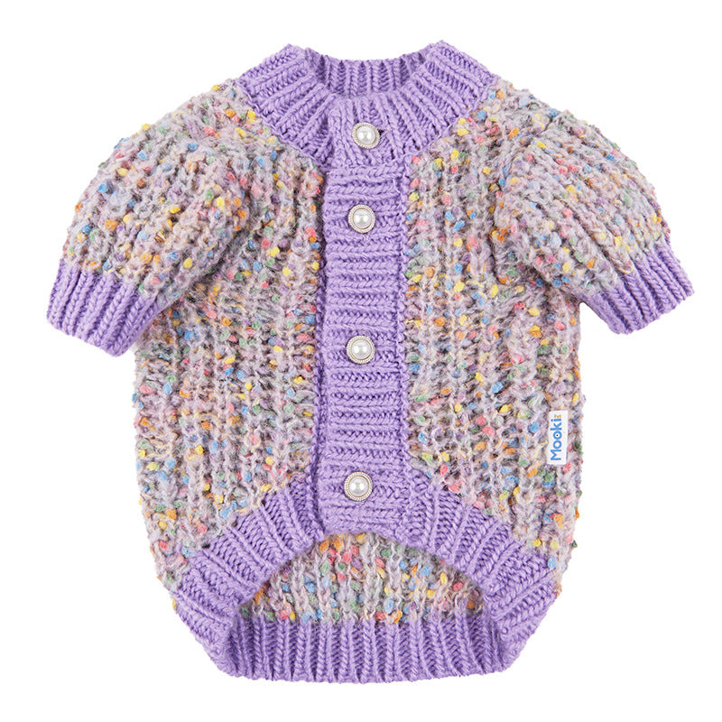 Dog Clothes Sweater Soft Glutinous Bean Cardigan