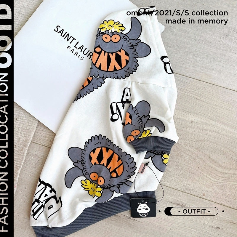 Spring And Autumn Pet Sweater Casual Clothing Graffiti Jacket