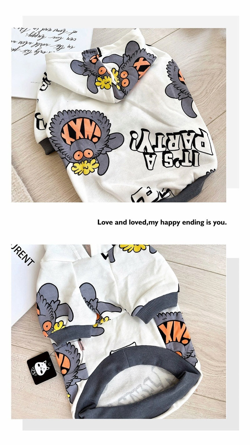 Spring And Autumn Pet Sweater Casual Clothing Graffiti Jacket