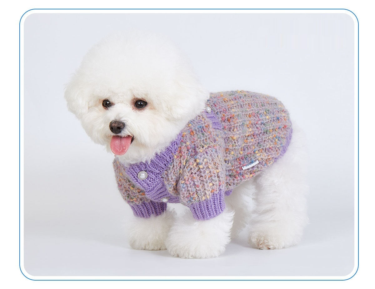 Dog Clothes Sweater Soft Glutinous Bean Cardigan