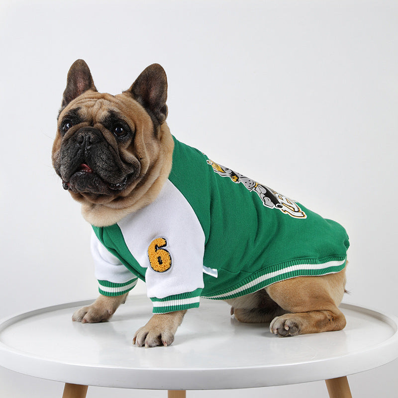 Fleece-lined Warm Baseball Shirt Pet Clothes