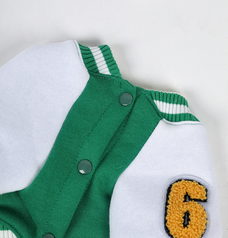 Fleece-lined Warm Baseball Shirt Pet Clothes