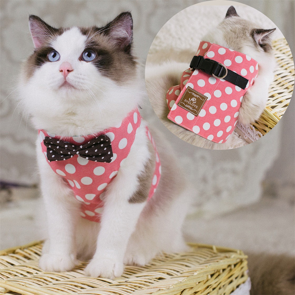 Rope Cat Traction Cat Chest Strap Set Bow