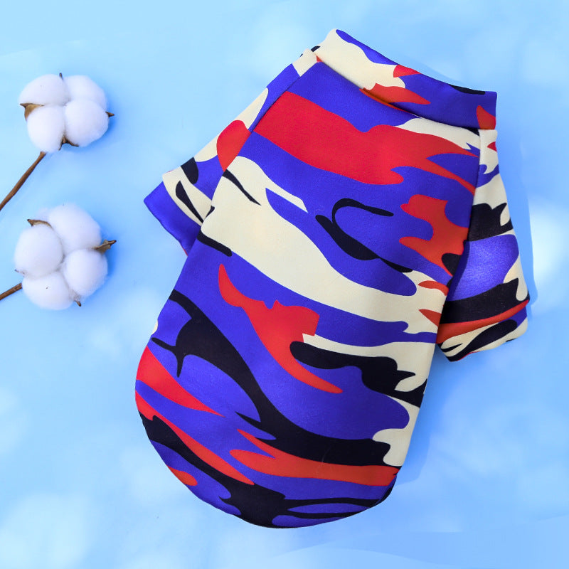 Printed Cartoon Pet Clothes Plus Velvet Two-legged Sweater