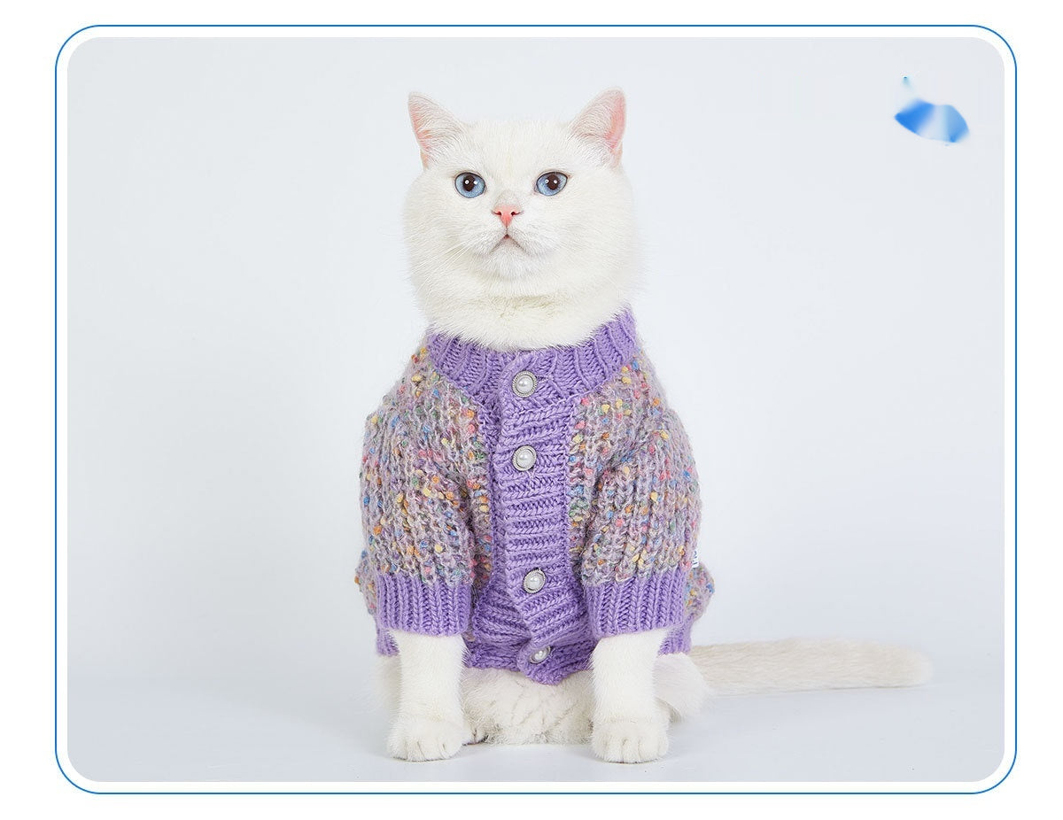 Dog Clothes Sweater Soft Glutinous Bean Cardigan