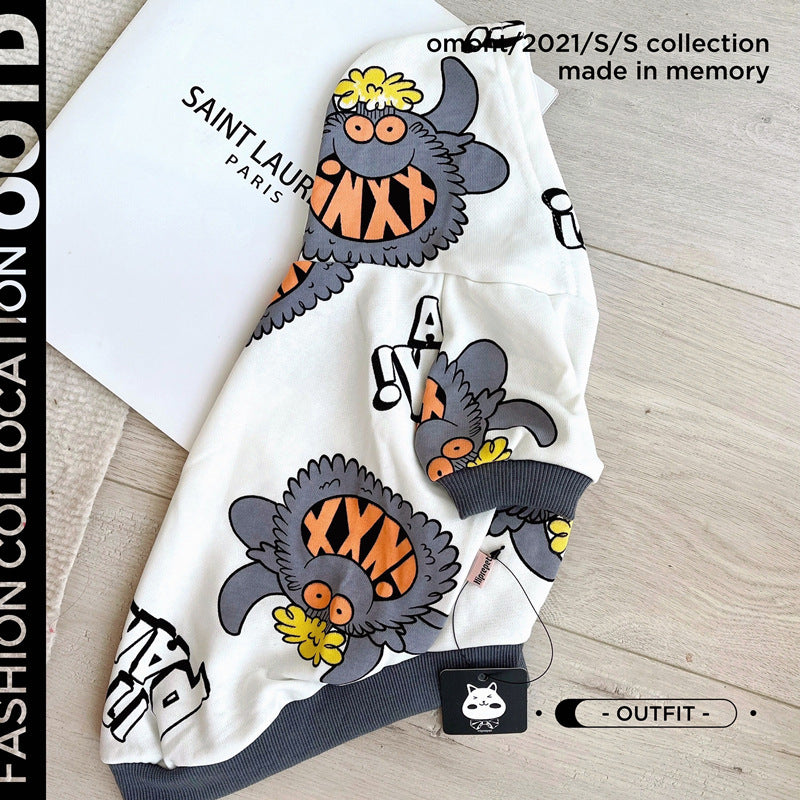 Spring And Autumn Pet Sweater Casual Clothing Graffiti Jacket